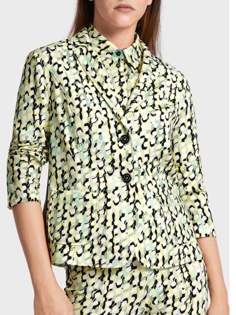 MARC CAIN SPORTS WS 34.08 J19 509 SOFT SAGE PRINT BLAZER JACKET XS